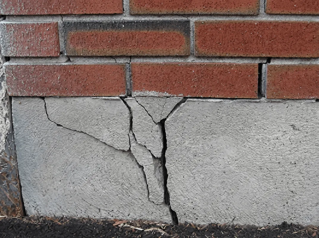 Concrete foundation with serious structural damage in Boston, MA