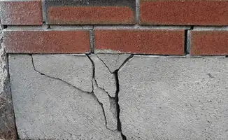 Concrete foundation with serious structural damage in Boston, MA